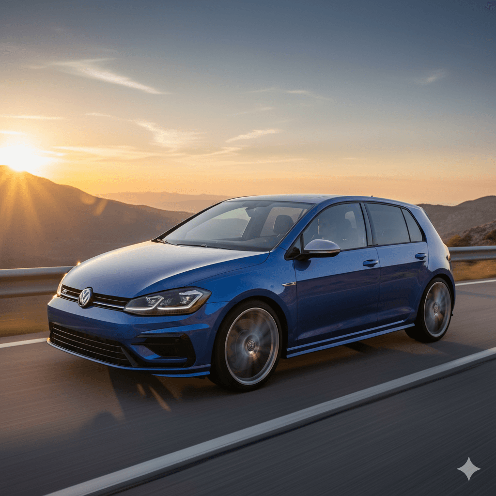 Golf R with performance wheels in motion