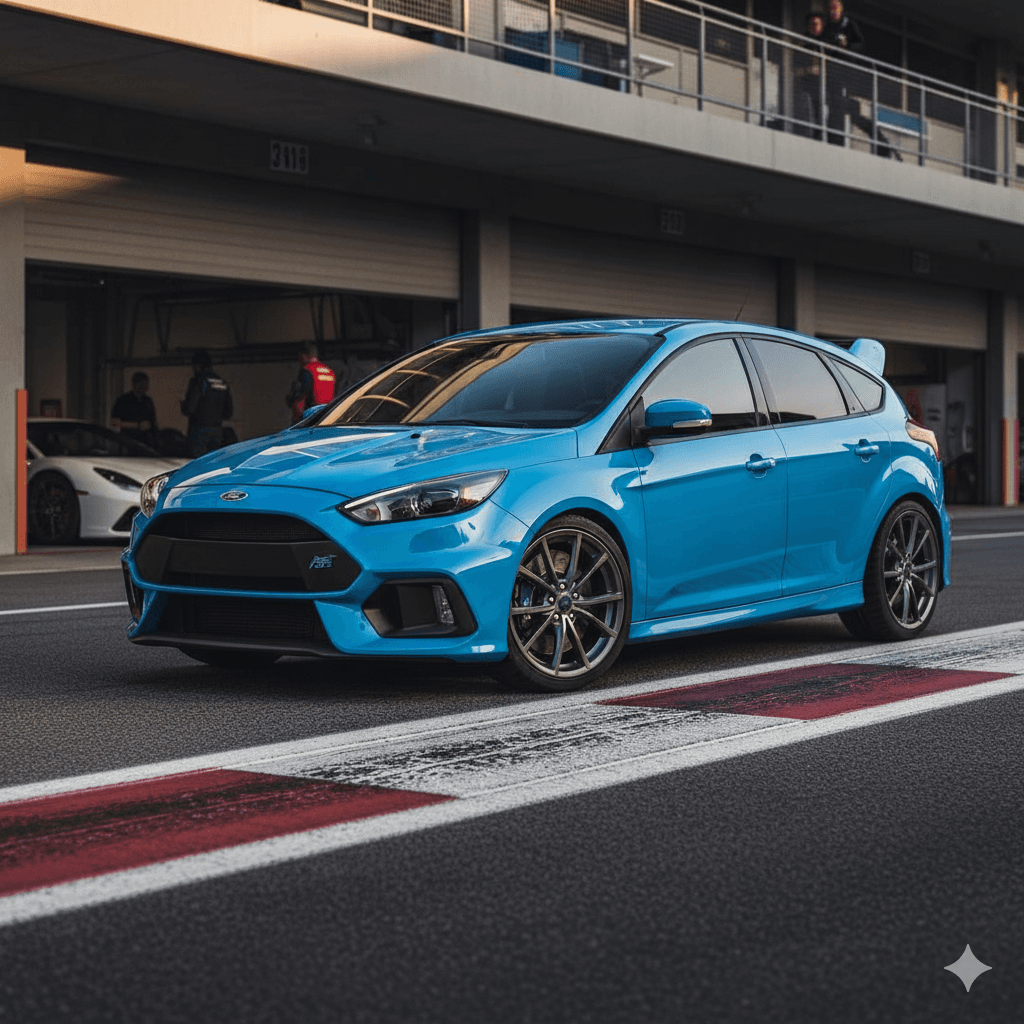 Ford Focus RS with Blue Performance Wheels